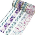 thumbnail image 4 of Wrapables Decorative Washi Tape Box Set (10 Rolls), Teal & Purple Floral, 4 of 8