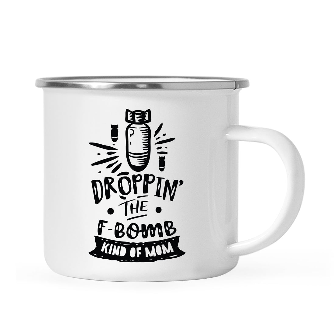 Andaz Press Mr. & Mrs. Stainless Steel Campfire Mug Set - 2-Pack Enamel Cups With Gift Box, Customizable
