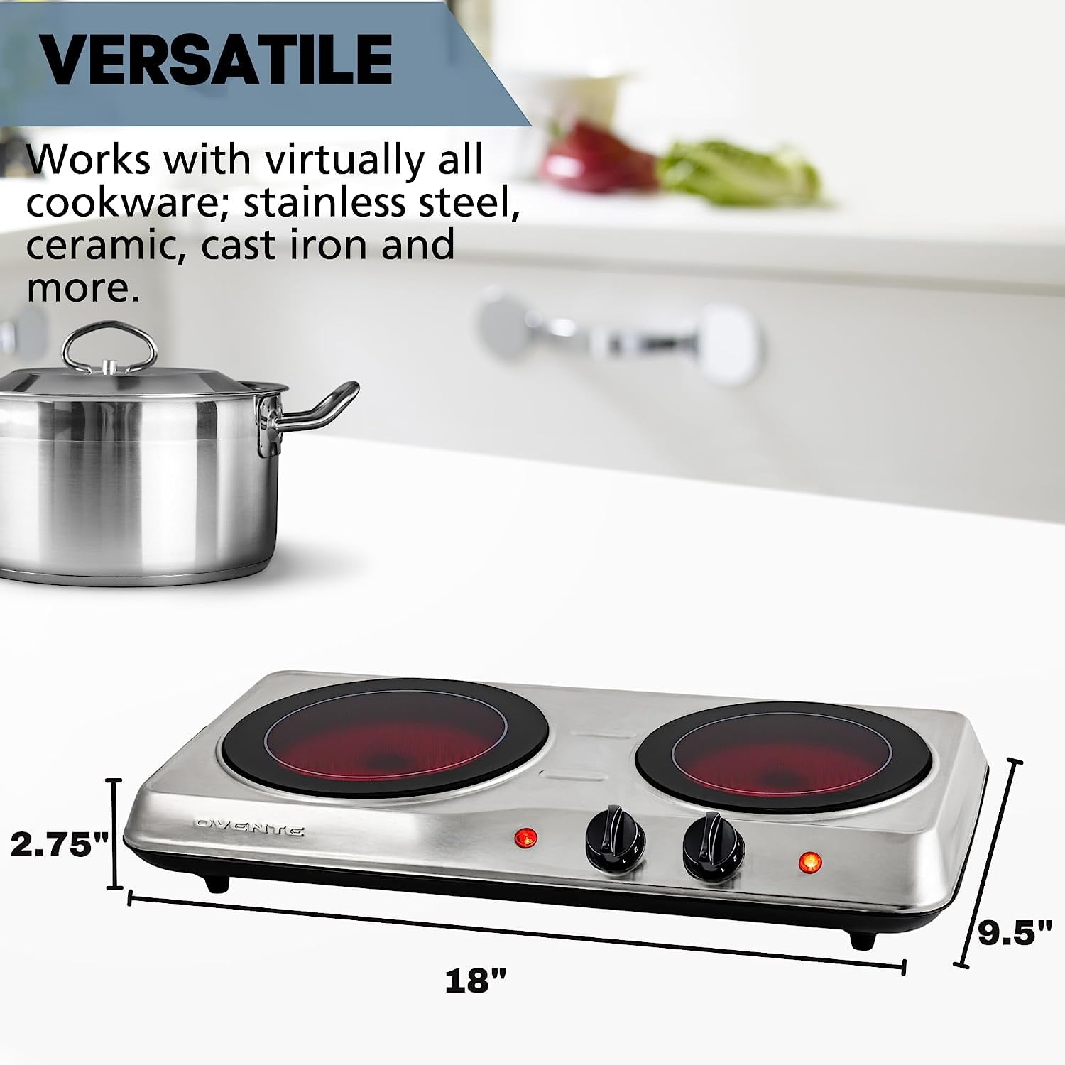 Reviews for OVENTE Single Infrared Burner 7 in. Silver Hot Plate
