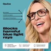 OPULIZE NYX Blue Light Blocking Reading Glasses - Anti-Glare Computer & Gaming Eyewear - 2 Pack - UV & Eyestrain Protection - Rectangular Frame - Brown Gray - Mens Womens - + 2.50