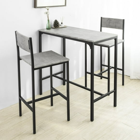 SoBuy OGT03-HG, Bar Set-1 Bar Table and 2 Stools, 3 Pieces Home Kitchen Breakfast Bar Set Furniture Dining Set