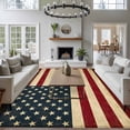 thumbnail image 3 of 6'x9' Area Rugs, American Flag Indoor Outdoor Area Rug for Living Room Bedroom, Vintage Red BlueUSA Flag Washable Bathroom Rugs Kitchen Floor Carpet Mats Home Decor Aesthetic, 3 of 8