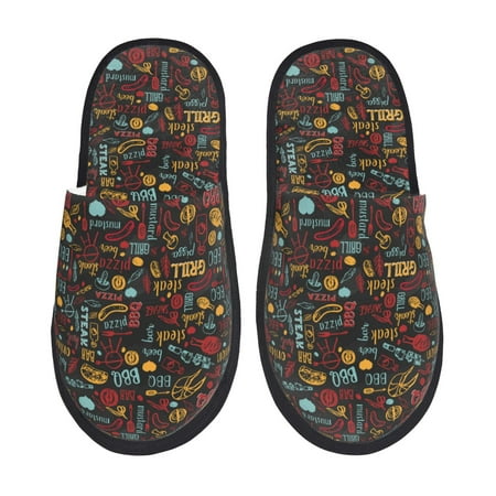 

Tideii BBQ Barbecue Grill for Home Indoor Cotton Slippers Autumn and Winter EVA Plush Slippers Household Supplies Unisex-Medium