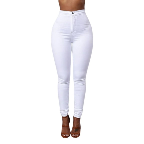 Plus Size Pencil Jeans for Women Lady Stretch Casual Denim Skinny Pants High Waist Trousers