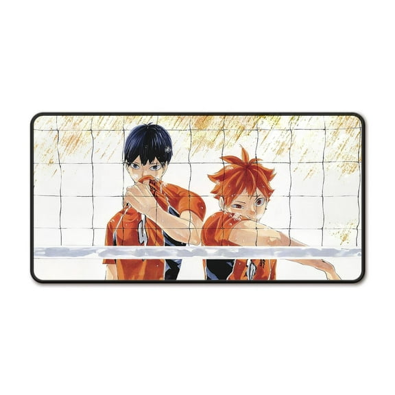 Anime-Themed Gaming Mouse Pad, Large Desk Mat with Non-Slip Base, Kageyama & Hinata Design