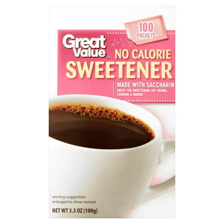 Great Value No Calorie Sweetener Packets, 100ct