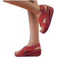thumbnail image 4 of Sandalias de cuña para mujer, recortadas, punta abierta, para viajes al aire libre, sandalias cómodas, zapatos Wmkox8yii shjk279, 4 of 8