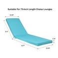 thumbnail image 2 of Unique Choice 74.4"L x 22.05"W x 2.76"H Chaise Lounge Cushion, Outdoor Indoor Patio Polyester Chair Cushion,SKY BLUE 2PCS, 2 of 6