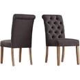 thumbnail image 2 of Weston Home Rolled Top Tufted Dining Chair, Set of 2, Dark Grey Linen, 2 of 2