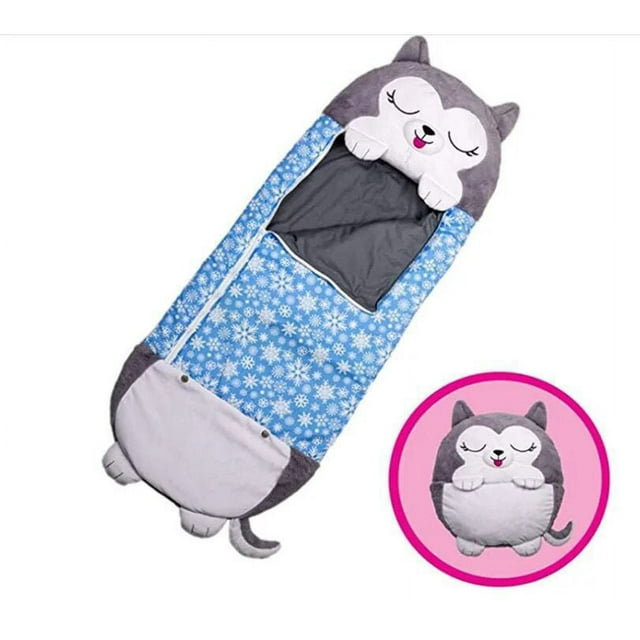 Saco de dormir para niños de dibujos animados, saco de dormir con almohada de animales para niños, edredón plegable a prueba de patadas, saco de dormir para niños