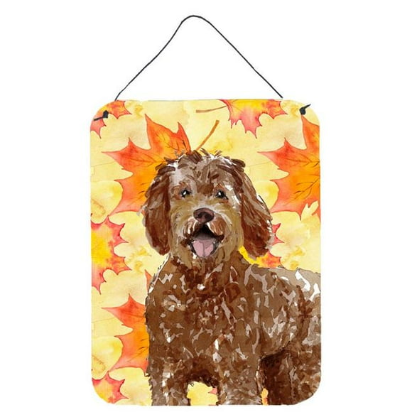 Carolines Treasures CK1837DS1216 Fall Leaves Labradoodle Wall or Door Hanging Prints