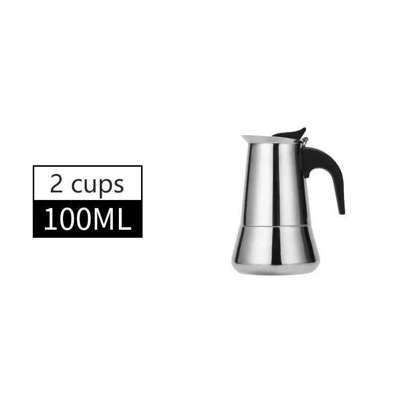 Electric Moka Coffee Pot Stainless Steel Thickening Espresso Coffee Maker Italian Cuban Classic Coffee Pot ﻿-Option No electric heating