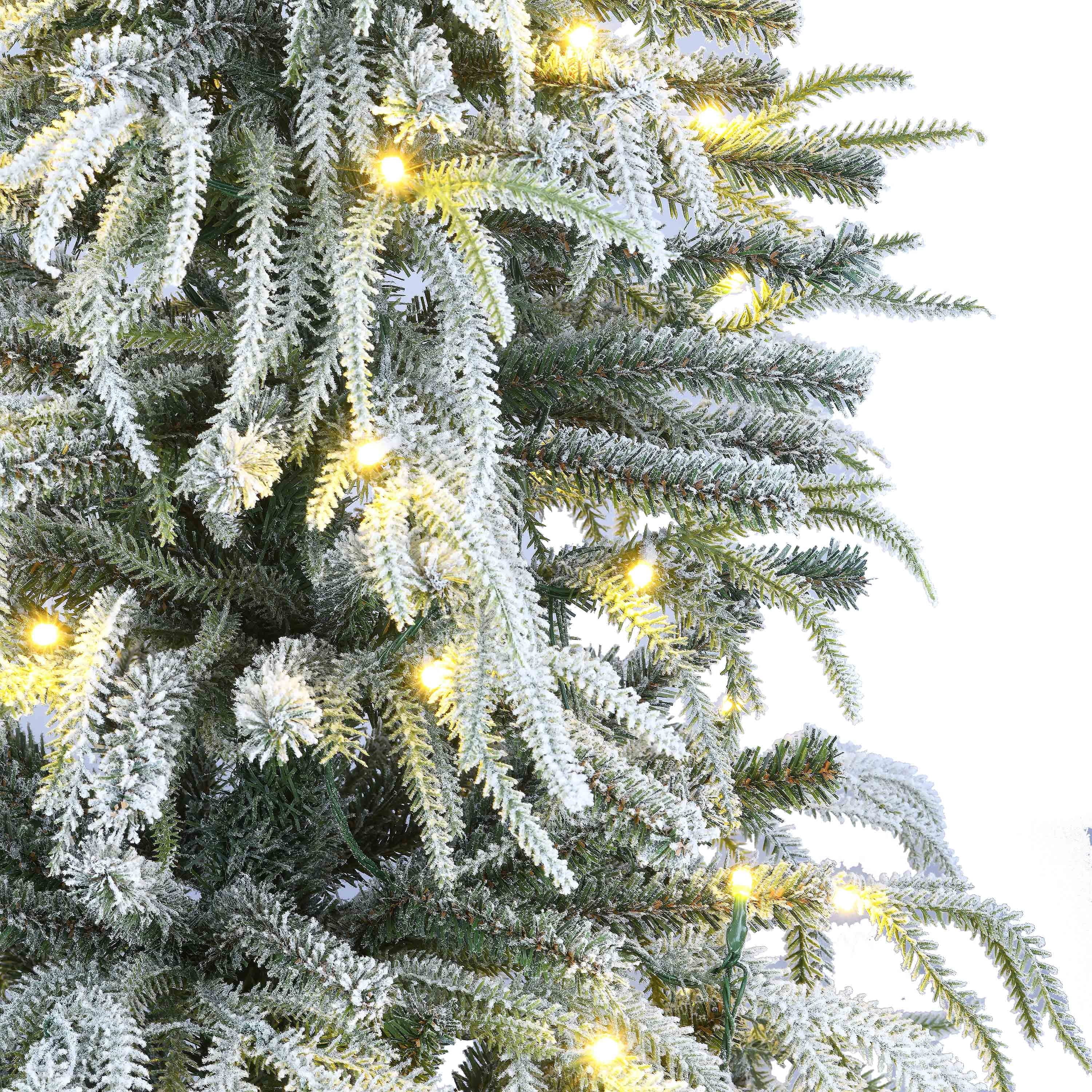 4' Pre-Lit Snow-Flocked Green Artificial Potted Christmas Tree with 70 Warm White LED Lights, by Holiday Time
