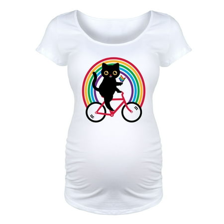

Bloom Maternity - Cat On Bike Pride - Maternity Scoop Neck T-Shirt