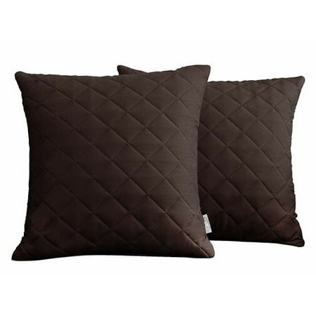 Sofa Set Pillows Subrtex Set of 2, Soft Decorative Square Throw Pillow Covers Set Cushion Cases Pillowcases for Sofa Bedroom (Chocolate) ()