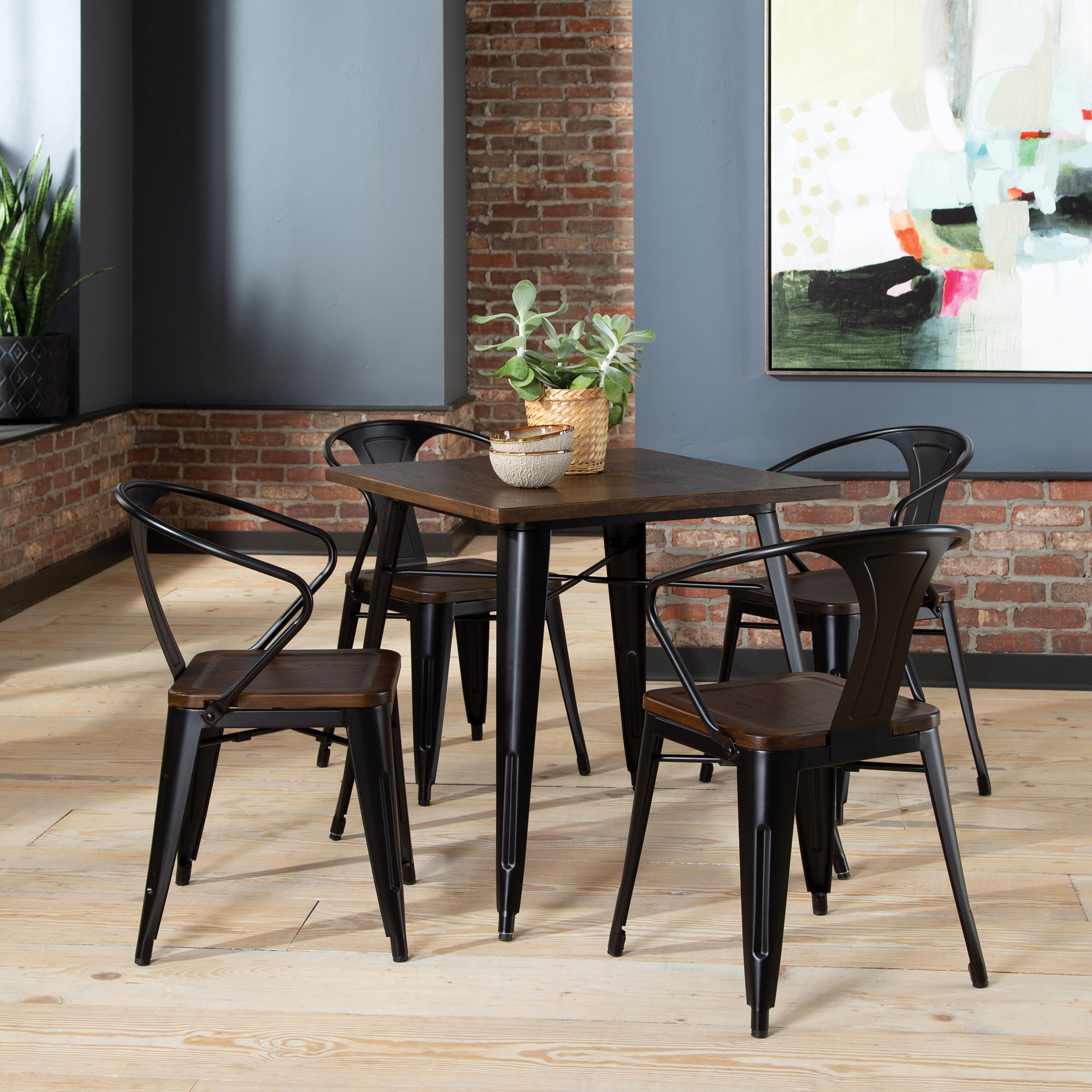 Ofm Industrial Modern 4 Assembled, Already Assembled Dining Room Chairs