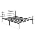 Vecelo Queen Size Metal Bed Frame with Headboard, Iron Platform Bed, Box Spring Replacement