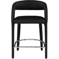 thumbnail image 3 of Meridian Furniture Sylvester Black Vegan Leather Stool, 3 of 8