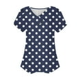 thumbnail image 4 of yillto Womens V Neck Shirts Short Sleeve Polka Dots Tops Loose Casual Tunic Blouses Summer Fashion Tunics, 4 of 5