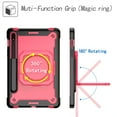 thumbnail image 4 of Kids Durable Handle Tablet Case for Samsung Galaxy Tab S8 2022, Silicone PC Heavy Duty Protection [360 Rotating Ring Stand/Adjustable Shoulder Strap] for Tab S7 2020 11 inch,Black+Rose, 4 of 8