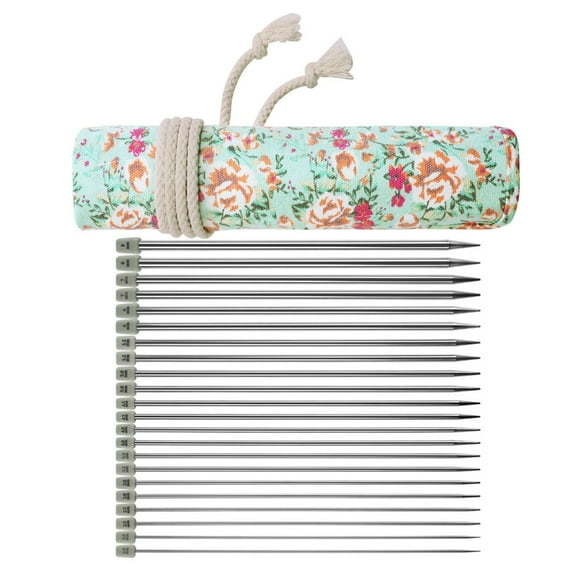 Stainless Steel Single Ended Knitting Needle Straight Knitting Needle with Bag