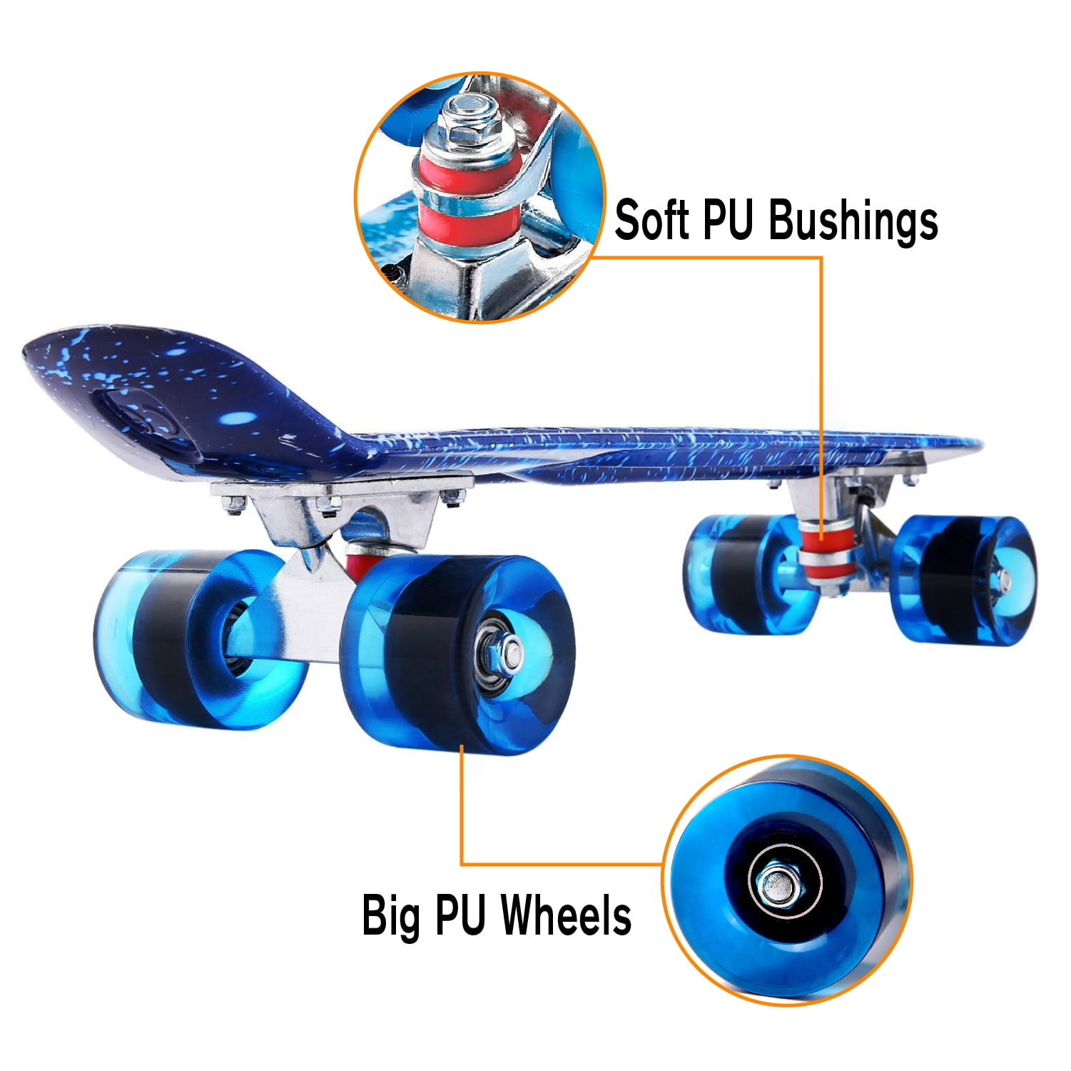Solomone Cavalli Retro Skateboards Mini Board Style Design Complete 22 Inches Plastic Cruiser Board