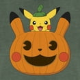 thumbnail image 2 of Junior's Pokemon Halloween Pikachu Jack-O'-Lantern  Festival Muscle Graphic Tee Pine Green Heather 2X Large, 2 of 4