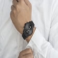 thumbnail image 4 of Relojes para hombre con cronógrafo de cuarzo resistente al agua y casual, fabricado en acero inoxidable y metal, fecha automática en manecillas de colores, 4 of 6