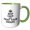 Green/White, variant on 3drose, Keep Calm and Paint Your Dreams Typography - Creative Quote with Crown, 11oz Two-tone Blue Mug