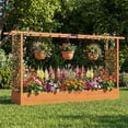 thumbnail image 2 of Costway 1 PCS Wooden Raised Garden Bed with Trellis & Hanging Roof, Drainage Holes for Flowers Orange, 2 of 10