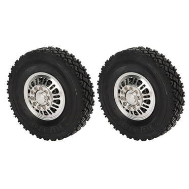 2 PCS Aluminum Alloy Wheel Hub Tyre Kit for Tamiya 1/14 RC Tractor Replacement Tires Front Wheel Bearing Nehlobo