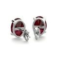 thumbnail image 4 of SuperJeweler 2 Carat Oval Shape Garnet Stud Earrings In Sterling Silver For Women, 4 of 5