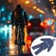 thumbnail image 3 of Conjunto de traje de lluvia reflectante para motocicleta y bicicleta, impermeable y pantalones de lluvia unisex para adultos de doble capa para actividades al aire libre, seguridad nocturna., 3 of 7