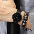 thumbnail image 5 of Reloj para hombre, relojes de pulsera de lujo ultrafinos negros para hombres de negocios, reloj de pulsera resistente al agua con banda de malla, 5 of 5