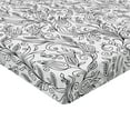thumbnail image 2 of Ambesonne Black White Fitted Sheet, Sketch Flower Swirl, Queen Size, Black and White, 2 of 3