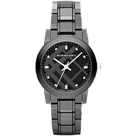 - Burberry Diamond Black Dial Smoke Ceramic Quartz Ladies Quartz Watch BU9183