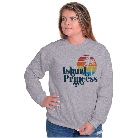 Puerto Rican Boricua Princess Latina Women Crewneck Sweatshirt Brisco Brands S