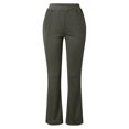 thumbnail image 5 of hlysgo Womens Casual Dressy Pants Tummy Control Elastic Waist Loose Fit Trousers Business Work Officewear Soft Pants with Pockets Green,M, 5 of 5