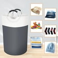 thumbnail image 5 of 75L Laundry Basket, Freestanding Laundry Hamper, Collapsible Dirty Clothes Hamper,  Fabric with  Protected  Handles for College, Dorm, Family (Gray), 5 of 7