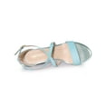 thumbnail image 4 of BLISSFUL STEP Women's Shoes Glitter Crisscross Strap Block Heel Sandals Light Blue 9, 4 of 8