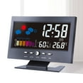 thumbnail image 4 of Desktop LED Weather Forecast Clock Home Digital Display Calendar Alarm Clock Multi-function Large Screen Clock (Black, with USB Cable), 4 of 8