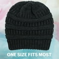 thumbnail image 4 of Cassius Womens Satin Lined Winter Beanie Hats Skull Cap Slouchy Hat Silk Lining Thick Chunky Cap Knit Beanie Hats, Black, 4 of 7
