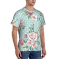 thumbnail image 2 of Bixox Men's Vintage Floral Printed Short Sleeve Skinny Athletic T-Shirt, 2 of 6