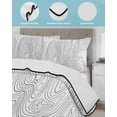 thumbnail image 4 of Quilts Twin Size, Geometric, Soft Comforter Bedding Set for Bed, Modern Abstract Stripes Mountain Line Art Lightweight Quilted Bedspread with Pillow Cover(2 Pieces) for All Season, 68x86 Inch, 4 of 6