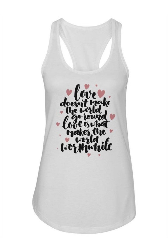 Love Is Romantic Quote Tank Women -Image by Shutterstock, Female Medium