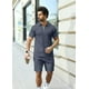 thumbnail image 5 of Conjunto de chándal deportivo KUYIGO para hombre, polo y pantalones cortos, azul marino, 5 of 5