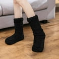 thumbnail image 6 of Pitauce Womens Anti Slip Thick Fuzzy Socks Winter Thermal Mid-Calf Slipper Socks Warm Sherpa Fleece House Sleeping Socks for Cold Weather, 6 of 7