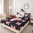 thumbnail image 4 of Castle Fairy Initial P 4-Piece King Sheet Set: Personalized Initial Ribbon Bow Ultra Soft Alphabet, 4 of 7
