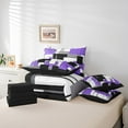 thumbnail image 5 of YST Purple Black Grey Queen Comforter Set With Sheets 7 Piece For Girls,Geometric Sequins Bed In A Bag Abstract Grids Bedding Set Geometry Square Checkered Bed Set Soft Lightweight, 5 of 5
