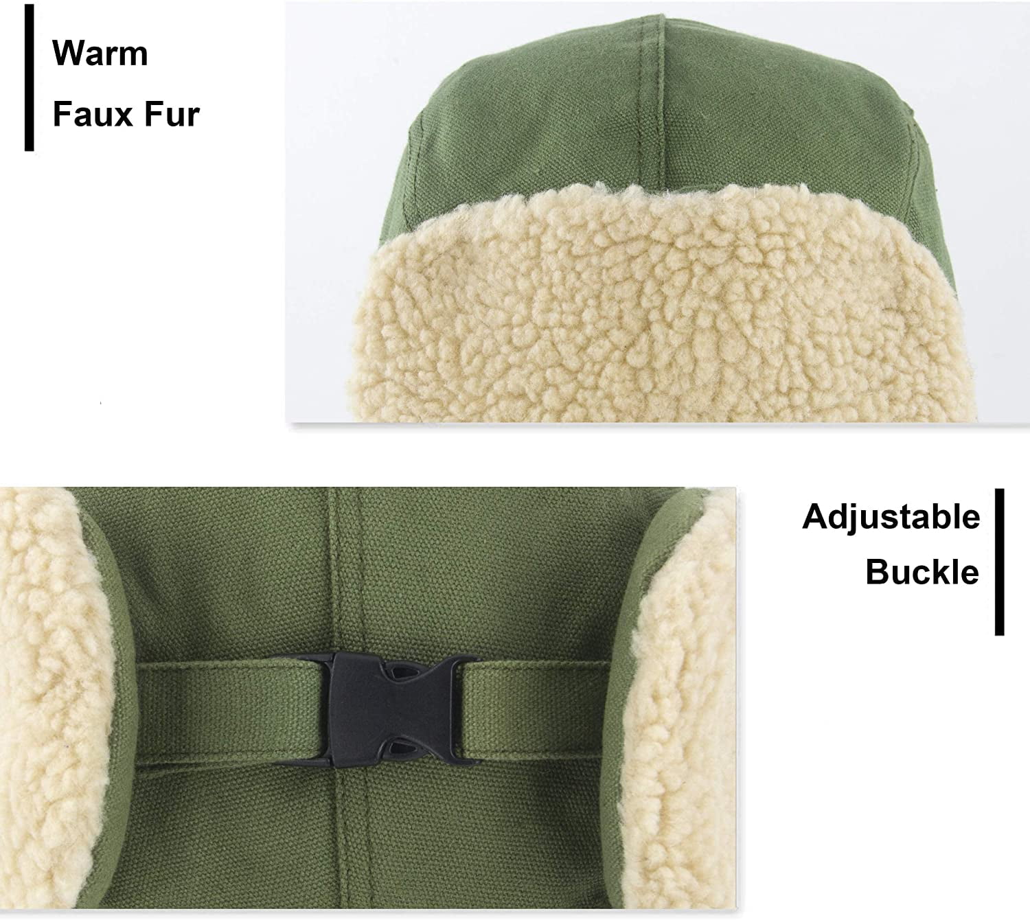 Muryobao Winter Hat Cold Weather Trapper Hat Outdoor Warm Windproof Ski Cap with Ear Flap Trooper Hunting Hats for Men Women Green